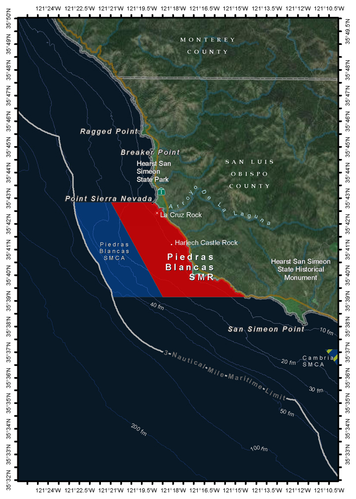 Map of Piedras Blancas SMR - click to enlarge in new tab
